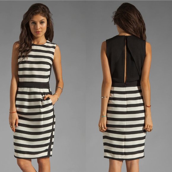 By Malene Birger Lillian Striped Pleated Sleeveless Dress Small - Picture 3 of 16